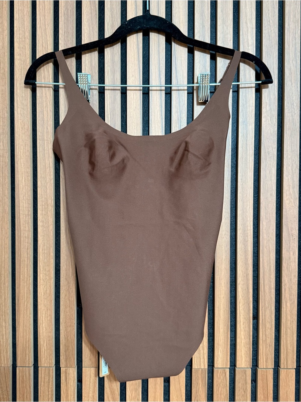NWT Skims Brown Scoop Low Back Thong Bodysuit Tank Cocoa Small